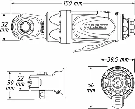 Hazet 9021P-2 3/8" mini räikkäväännin 54nm 150mm - Mutterinvääntimet - HAZ9021P-2 - 2
