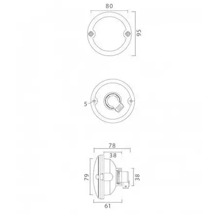 Pyöreä takavalo 710 AspöckTaka/jarruvalo, polttimot, pikaliitin - Peräkärryn takavalot - 0900345A - 2